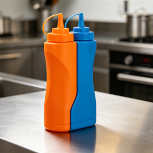 Interlocking Dual-Compartment Squeeze Bottle